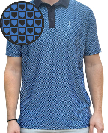 Black and Blue Home Plate Polo